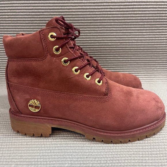 Timberland Other - Timberland Youth Kids Size 2 Classic 6 inch Burgundy Red Premium Leather Boots